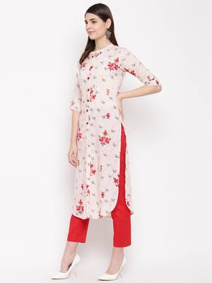 white printed rayon kurti 4