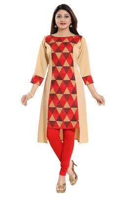 Red printed crepe kurtas-and-kurtis 1