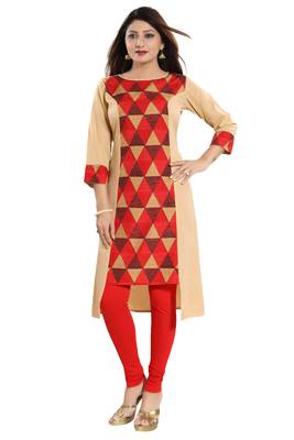 Red printed crepe kurtas-and-kurtis 2