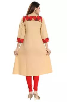 Red printed crepe kurtas-and-kurtis