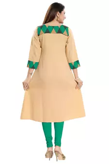 Green printed crepe kurtas-and-kurtis
