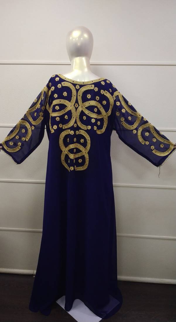 Traditional Arabic Maxi Dress Farasha Moroccan Maxi Tea Party Abaya Turkish Embroidery Caftan 3339