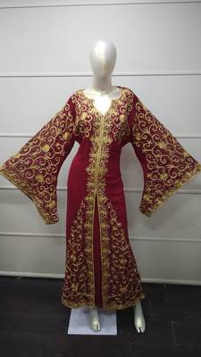 Traditional Arabic Maxi Dress Farasha Moroccan Maxi Tea Party Abaya Turkish Embroidery Caftan 4625 1