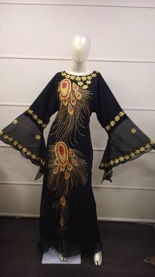 Traditional Arabic Maxi Dress Farasha Moroccan Maxi Tea Party Abaya Turkish Embroidery Caftan 5431 1