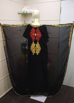 Traditional Arabic Maxi Dress Farasha Moroccan Maxi Tea Party Abaya Turkish Embroidery Caftan 2501 2