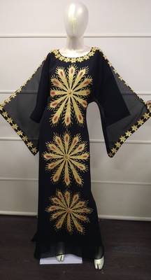Traditional Arabic Maxi Dress Farasha Moroccan Maxi Tea Party Abaya Turkish Embroidery Caftan 5734 1