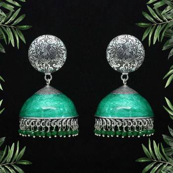 Green jhumkas 1