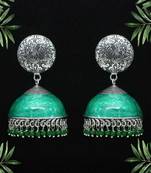 Green jhumkas