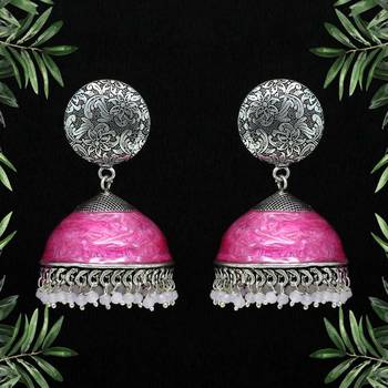Magenta jhumkas 1