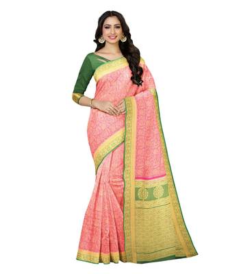 Mimosa Kanjivaram Style Art Silk saree Color: Pink  (4860-2814-2D-ST-GR) 1
