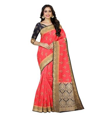 Mimosa Faux Kanjivaram Style Art Silk saree Color: Pink  (4865-2751-2D-ST-NV) 1