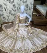 Pure Satin Silk Wedding Wear Lehenga In Pastel Pink With Embroidery And Crystal Stone Work