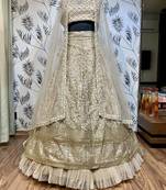 Soft Premium net Wedding Wear Lehenga In Golden With Embroidery And Crystal Stone Work
