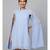 Blue Pleated Cape Dress