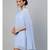 Blue Pleated Cape Dress
