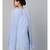 Blue Pleated Cape Dress