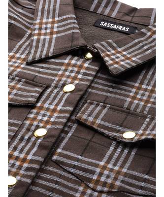 Brown Check Crop Twill Jacket 5