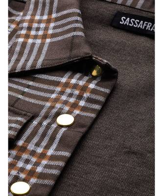 Brown Check Crop Twill Jacket 6