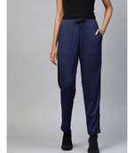 Navy Check Side Tape Jacquard Pants