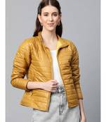Mustard Zip-Pocket Quilted Puffer Jacket