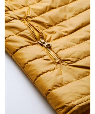 Mustard Zip-Pocket Quilted Puffer Jacket 6