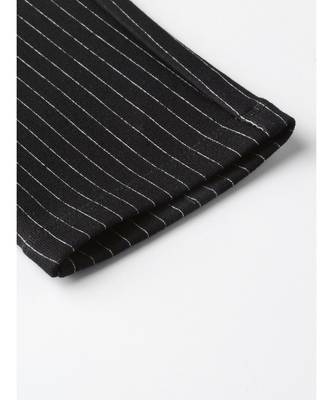Black High Waist Show Elastic Striped Jeggings 6