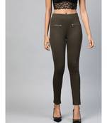 Olive Pocket Chain Detail Jeggings