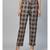 Brown Check Tapered Twill Pants