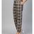 Brown Check Tapered Twill Pants