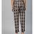 Brown Check Tapered Twill Pants