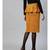 Mustard Jacquard Check Peplum Skirt