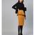 Mustard Jacquard Check Peplum Skirt