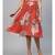 Red Floral Pleated Skirt