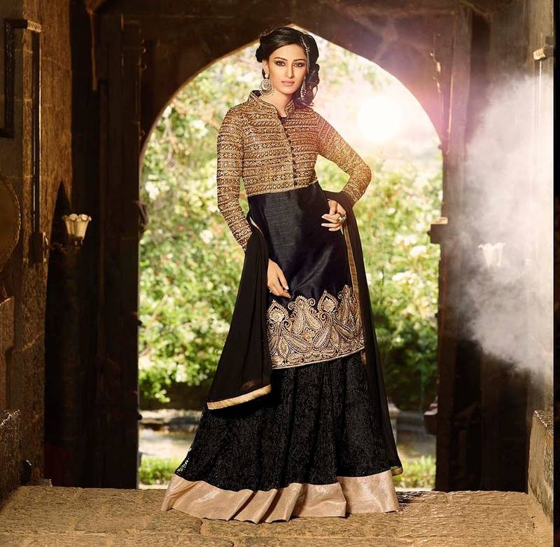 bridal lehenga black