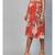 Red Floral Pleated Skirt