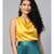 Mustard Cowl Neck Satin Top