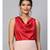 Red Cowl Neck Satin Top