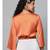 Orange Wrap Crop Satin Top