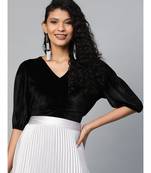 Black Velvet Boxy Top