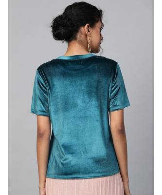 Teal Velvet Basic Top 3