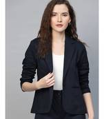 Navy Twill Single Button Classic Blazer