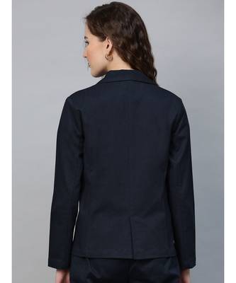 Navy Twill Single Button Classic Blazer 3