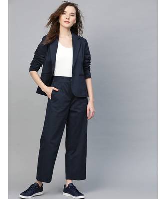 Navy Twill Single Button Classic Blazer 4