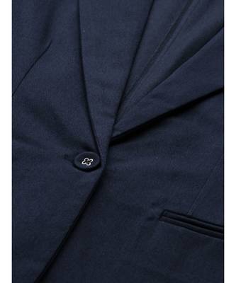 Navy Twill Single Button Classic Blazer 6
