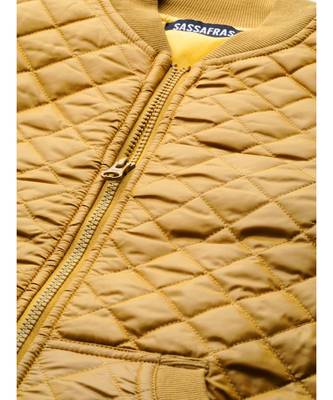 Mustard Quilted Bomber Jacket 5