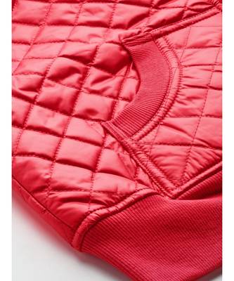 Red Quilted Bomber Jacket 5