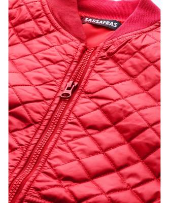 Red Quilted Bomber Jacket 6