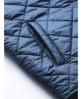 Teal Front Snap Button Quilted Puffer Jacket 6