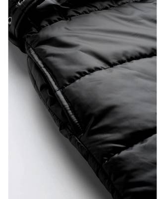 Black Belted Longline Hooded Quilted Jacket 5