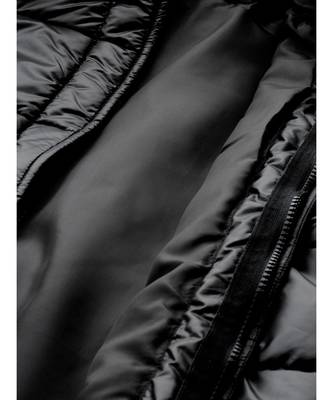 Black Belted Longline Hooded Quilted Jacket 6